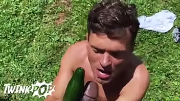 Preview 2 of Big Clit Liclikng - Cockumber or dick? Twinkpop