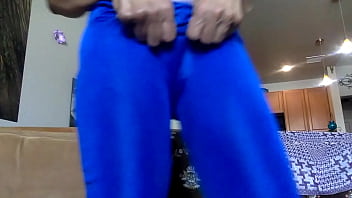 Preview 3 of Big Brother Ksenja - Tied Tits Ginger MoistHer Belly Blue Pants