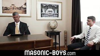 Preview 1 of Fuck With Lady Tailor - Tiny young twink boy Austin fucked bareback on desk by silverdaddy MASONIC-BOYS.COM