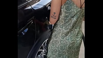 Preview 2 of Travestie Brasil - Venezuelan licking my dick at the gas station in front of another lady while pumping gas (REAL) (Houston Rhoades ) upcoming male pornstar