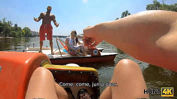 Preview 2 of Scurt Snow - HUNT4K. Hunter meets perfectly looking lassie at lake and buys her