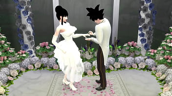Preview 4 of Dog 3min - El Matrimonio de Milk Episodio 1 La Boda de Goku y su Esposa Chichi muy romantico pero Termina en Netorare Esposa Follada como una Perra Marido Cornudo Dragon Ball Porn Hentai
