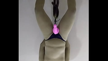 Preview 3 of Extreme Brutal Solo Anal - Zentai femdom eggplant brinjal penis pulling head