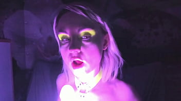 Preview 3 of Shoft Sex - kelly copperfield deepthroats LED glowing dildo on webcam