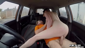 Preview 3 of Nigeria Actress And Actors - Angry british babe riding her real driving instructor in car after argument