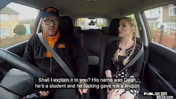 Preview 1 of Nigeria Actress And Actors - Angry british babe riding her real driving instructor in car after argument