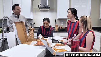 Preview 2 of Black Tists - Bobby is giving her players, Diana Coco and Avery a Pizza treat after a hard Practice. The girls also treated their coach with some FUCKING action