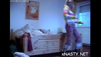 Preview 2 of Cum Poo2 - Young blonde maid Jessika is rubbing her perfectly waxed nana