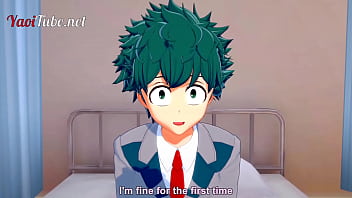 Preview 1 of Jada Stivans - Boku No Hero Yaoi - Deku &amp_ Bakugou First Time in the infirmary Handjob and Anal with cum inside