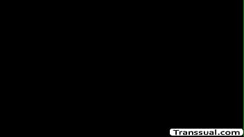 Preview 1 of Bra Transparan - TS Marissa deepthroat dudes big boner