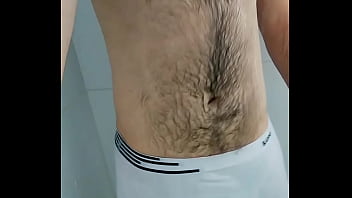 Preview 2 of Kianna Dior Fucking Badly - Tomando banho de cueca branca e pau marcado
