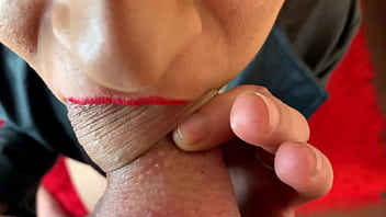 Preview 1 of Hend Job Baleck Cock - Hot sloppy blowjob with a large load of cum on face and mouth - close-up