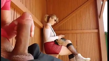 Preview 1 of Spanking Al Culo - I take my cock out at this bus stop ... Unbelievable how this student will react! I&#039_m shocked!!