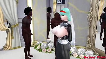 Preview 1 of All Saxy Girl Hd Fake Video - El Matrimonio de Bulma Episodio 3 Hermosa Esposa en su Boda es transformada en un Perra esclava sexual Cojida por el Culo Anal por 3 Negro con el Guevo Grande Netorare Hentai