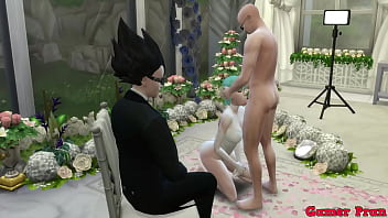 Preview 3 of Papa Bebi Porn - El Matrimonio de Bulma Episodio 2 Hermosa Esposa Recien Casada en su Boda le toman fotos eroticas al frente de su Marido Cornudo follada por el Viejo Netorare Hentai
