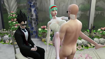 Preview 4 of Papa Bebi Porn - El Matrimonio de Bulma Episodio 2 Hermosa Esposa Recien Casada en su Boda le toman fotos eroticas al frente de su Marido Cornudo follada por el Viejo Netorare Hentai