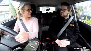 Preview 1 of Porno Madin - English milf publicly blows driving instructor