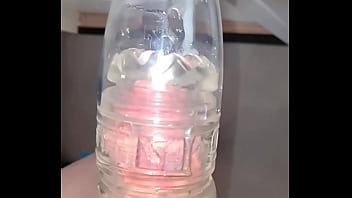 Preview 3 of Hasband Wife Sear - Filling my Fleshlight Quickshot mount with a load of cum