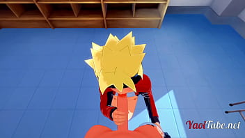 Preview 1 of 3some Sex Dh Video - Boruto Naruto - POV Kiba x Boruto Handjob,  blowjob &amp_ Anal with creampie and cum in his mouth  - Yaoi 3D
