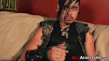 Preview 2 of Xoxoxo Blong Saggy Tit - Stunning tattooed jock moans during passionate blowjob