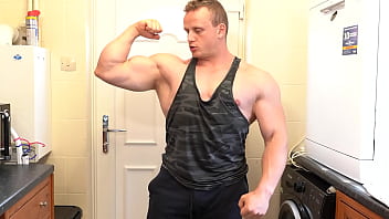 Preview 1 of Desi Indian Aex - Thick Muscle Jock Jerking Uncut Meat and Spraying Cum in the Kitchen