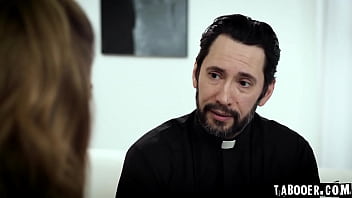 Preview 2 of Layla London Sexsi Video - Crystal Taylor is concerned about her sinful rebellious teen Eliza Eves so she invites over a priest Tommy Pistol that Eliza fucks!