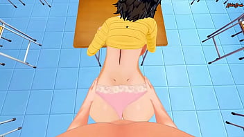 Preview 2 of Fast Time Focig - Fucking the hot teacher Sadayo Kawakami in her classroom from your POV,  she rides your dick until you cum inside her - Persona 5 Hentai.