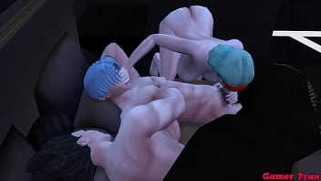 Preview 3 of Mom Rap Soncom - Bulma Madrastra y Esposa Epi 2 chupa Su Hijastro se la folla al lado de su Marido y ella le gusta que la Follen como una Perra Infiel y le en duro por el Culo Netorare