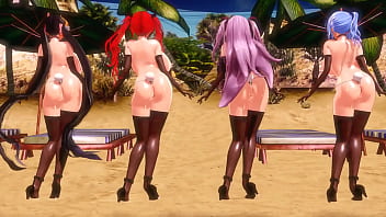 Preview 1 of Harcelement Sexuel Dans Les Bus - MMD Ghost Dance A z u r Lane Honolulu St Louis Prinz Eugen Taihou