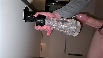Preview 2 of Vigna Organisms - Cumming all over my favourite Fleshlight,  cum dripping on the kitchen floor