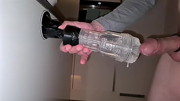 Preview 3 of Vigna Organisms - Cumming all over my favourite Fleshlight,  cum dripping on the kitchen floor