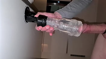 Preview 4 of Vigna Organisms - Cumming all over my favourite Fleshlight,  cum dripping on the kitchen floor