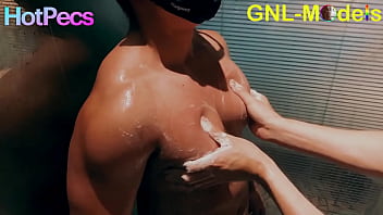 Preview 3 of Xx Rape Hot Video - Hot Pecs getting worshipped and played in the shower!