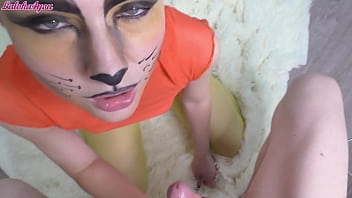 Preview 4 of Japanese Sex In Bis - Sensual Blowjob From Horny Fox - Facial - Cosplay - Laloka4you