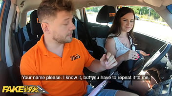 Preview 1 of Mom Son Gujrati Sex - Fake Driving School Teen Learner Little Eliss Has Serious Blowjob Skills
