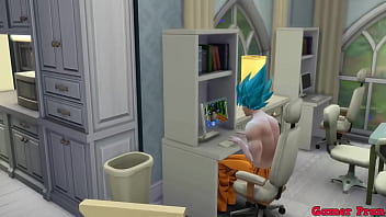 Preview 1 of Two Girls Having Sex In Kitchen - Dragon Ball Porn Hentai Vegeta se Folla a Hermosa Esposa Chichi al Lado de su Amigo y Marido y Cornudo Netorare