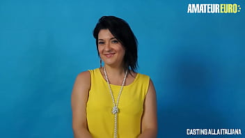 Preview 1 of Phudi Message - AMATEUR EURO - (Paola Diamanti &amp_ Omar Galanti) Romanian Cougar Takes Deep Anal On Casting From Big Cock