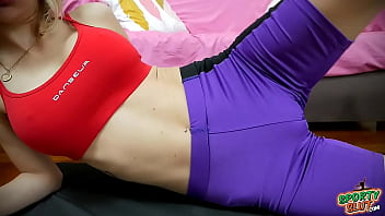 Preview 3 of L Blindfold - Incredible CAMELTOE and THIGH GAP Skinny Beautiful Babe in Tight Lycra