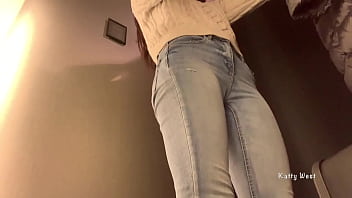 Preview 4 of Mom Train Girl - Risky masturbating with a big dildo in a Public Locker Room in a Mall