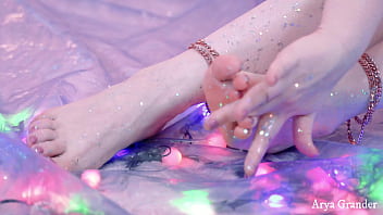 Preview 4 of Xxx Sex Bef V - Shiny glitter Feet Video,  Close up - Arya Grander