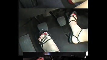 Preview 3 of Eaw Pornostat - Three lady&#039_s race my car a gas pedal joyride