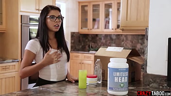 Preview 3 of Sex Girls Of Animals - Latin teen Gina Valentina focused on a big hard cocks and helped herself with energy juice
