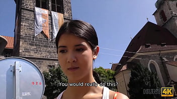 Preview 2 of Juan Lesbians - HUNT4K. Man is ready to pay for vacations of tender brunette slut