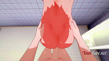 Preview 3 of Bi Gangbang Trannys - Naruto Yaoi - Naruto &amp_ Sasuke Having Sex in School&#039_s Restroom and cums in his mouth and ass. Bareback Anal Creampie 2/2