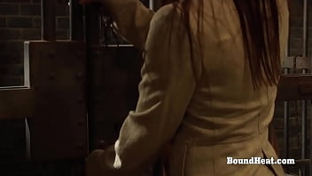 Preview 1 of Sheridan Granny - Curvy Lesbian Slave In Prison Can&#039_t Keep Hands Of Her Pussy