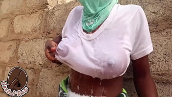 Preview 2 of Cenis Mom And Boy - NAIJA PORN : my Landlord made me fuck her big boobs and wet pussy outdoor