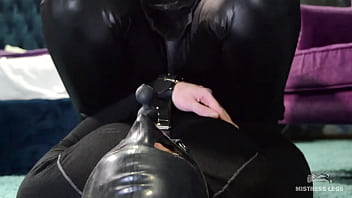 Preview 3 of Mom Lets Son Yoga Pants - Femdom Footjob Play With Sex Toy On Slave&#039_s Face