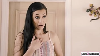 Preview 1 of Ariella Freera Jordi Kitchen - Teen gets busted masturbating to stepmom