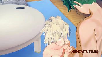 Preview 4 of Brutal Rape Sadistic - Boku No Hero Academia Hentai - Mitsuki Bakugou and Midoriya Izuku (Deku) Having Hard Sex. Boobjob,  Blowjob and Fuck her pussy 2/3