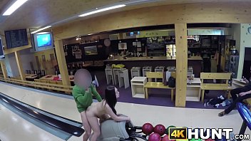 Preview 4 of Estori Mommy - Brunette cheats on her boyfriend for cash at a bowling place